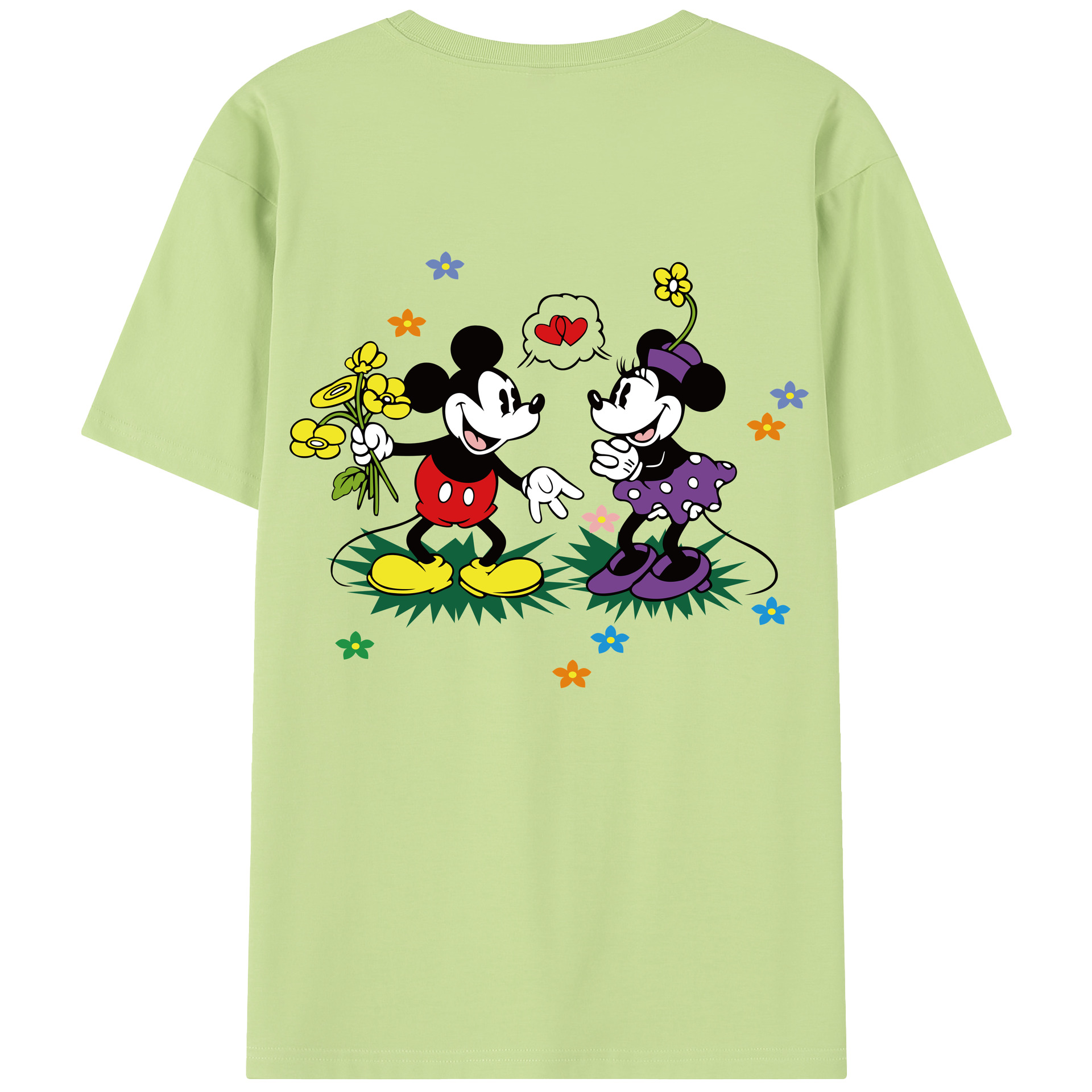 （画像用） ミッキーマウス Mickey Mouse 綿100％半袖Tシャツ（背面プリント）